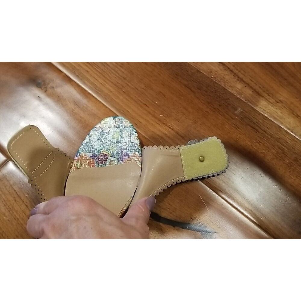 L'Artiste Spring Step Stacked Heel Ankle Strap Sandals size EU 39 US 9 Floral - Picture 13 of 14